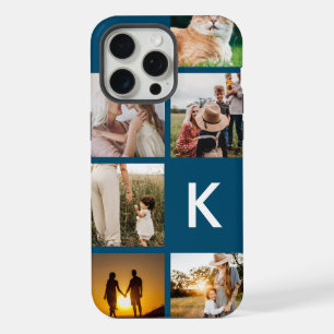 Moderne Monogram Initiaal Fotocollage iPhone 15 Pro Max Case