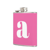 Moderne Monogram Initiaal Huwelijk Heet Roze Heupfles (Links)