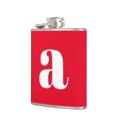 Moderne Monogram Initiaal Huwelijk Rood Heupfles (Links)