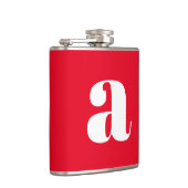 Moderne Monogram Initiaal Huwelijk Rood Heupfles (Rechts)