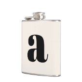 Moderne Monogram Initiaal Huwelijk Vet Wit Heupfles (Links)