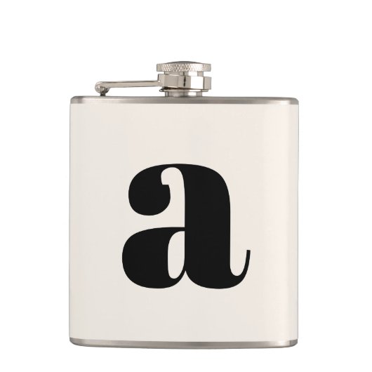 Moderne Monogram Initiaal Huwelijk Vet Wit Heupfles (Voorkant)