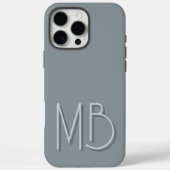 Moderne Monogram Initiaal in Grijs Pewter Contempo Case-Mate iPhone Case (Achterkant)