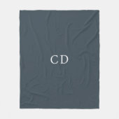 Moderne monogram initiaal in houtskoolgrijs fleece deken (Voorkant)