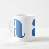 Moderne monogram initiaal in periwinkle koffiemok (Voorkant links)