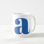 Moderne monogram initiaal in periwinkle koffiemok (Voorkant rechts)