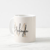 Moderne Monogram Initiaal Koffiemok (Voorkant links)
