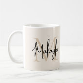 Moderne Monogram Initiaal Koffiemok (Links)