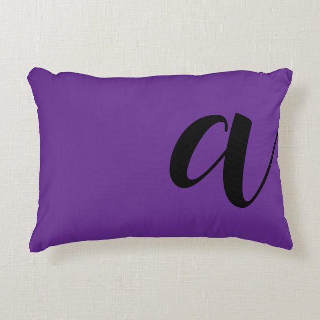 Moderne monogram Initiaal letter Accent Kussen (Voorkant)