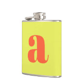 Moderne Monogram Initiaal Letter Chartreuse Trouwf Heupfles (Links)