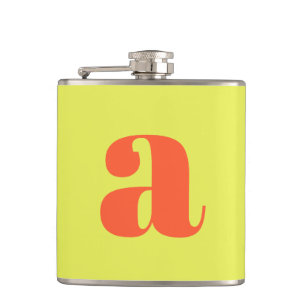 Moderne Monogram Initiaal Letter Chartreuse Trouwf Heupfles