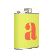Moderne Monogram Initiaal Letter Chartreuse Trouwf Heupfles (Rechts)