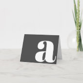 Moderne monogram Initiaal Letter Classic Black Whi Notitiekaartje (Voorkant)