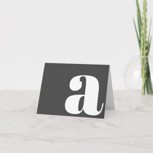 Moderne monogram Initiaal Letter Classic Black Whi Notitiekaartje (Voorkant)