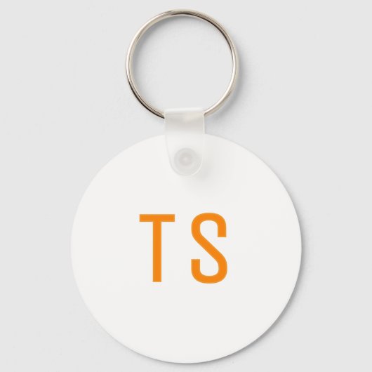 Moderne Monogram Initiaal Letter Eenvoudige Sjablo Sleutelhanger (Voorkant)