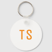 Moderne Monogram Initiaal Letter Eenvoudige Sjablo Sleutelhanger (Achterkant)