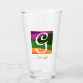Moderne Monogram Initiaal Letter Glas (Voorkant)