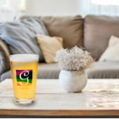 Moderne Monogram Initiaal Letter Glas