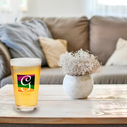 Moderne Monogram Initiaal Letter Glas