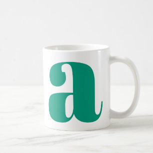 Moderne Monogram Initiaal Letter in Smaragdgroen Koffiemok