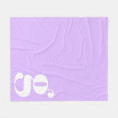 Moderne Monogram Initiaal Letter Pastel Lavendel Fleece Deken (Voorkant (Horizontaal))