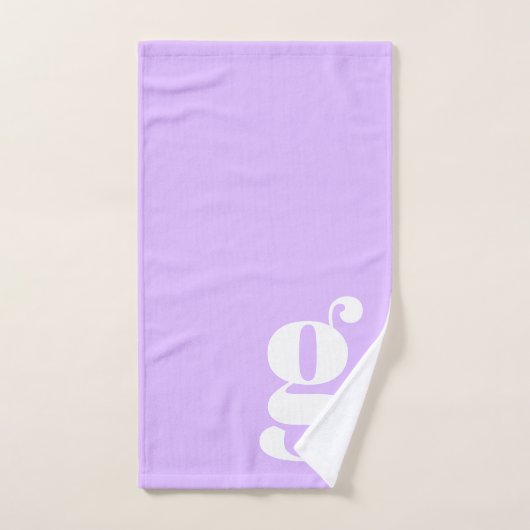 Moderne monogram Initiaal Letter Pastel Lavender Bad Handdoek (Handdoek)