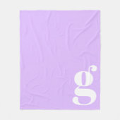Moderne monogram Initiaal Letter Pastel Lavender Fleece Deken (Voorkant)