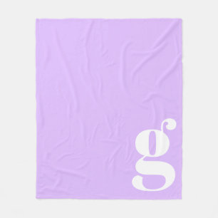 Moderne monogram Initiaal Letter Pastel Lavender Fleece Deken