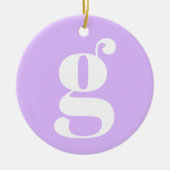 Moderne monogram Initiaal Letter Pastel Lavender Keramisch Ornament (Voorkant)