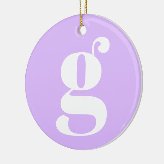 Moderne monogram Initiaal Letter Pastel Lavender Keramisch Ornament (Links)