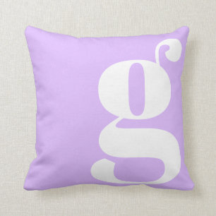 Moderne monogram Initiaal Letter Pastel Lavender Kussen