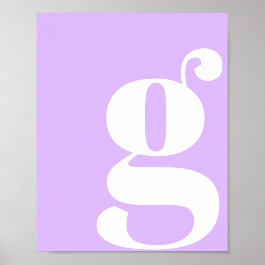 Moderne monogram Initiaal Letter Pastel Lavender Poster (Voorkant)