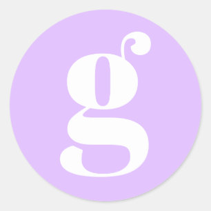 Moderne monogram Initiaal Letter Pastel Lavender Ronde Sticker