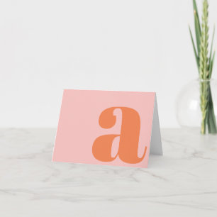 Moderne monogram Initiaal Letter Pastel Pink Sinaa Notitiekaartje