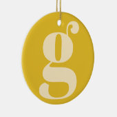 Moderne monogram Initiaal Letter Pastel Yellow Cre Keramisch Ornament (Rechts)