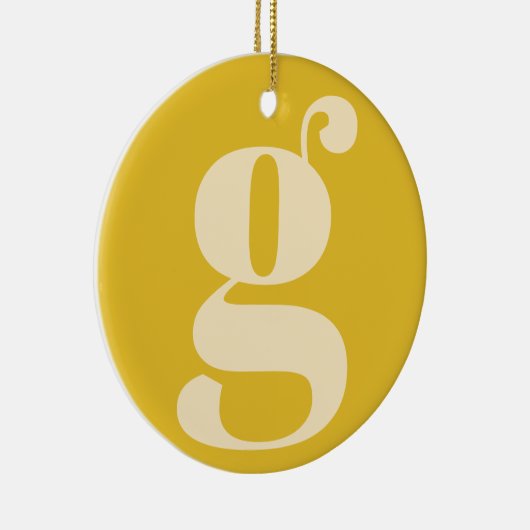 Moderne monogram Initiaal Letter Pastel Yellow Cre Keramisch Ornament (Rechts)