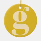 Moderne monogram Initiaal Letter Pastel Yellow Cre Keramisch Ornament (Voorkant)