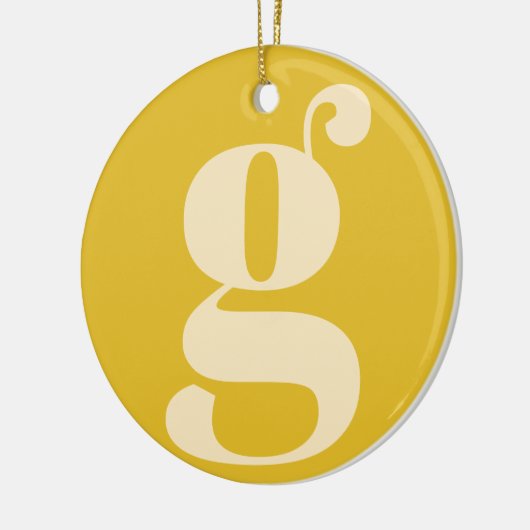 Moderne monogram Initiaal Letter Pastel Yellow Cre Keramisch Ornament (Links)