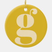Moderne monogram Initiaal Letter Pastel Yellow Cre Keramisch Ornament (Achterkant)