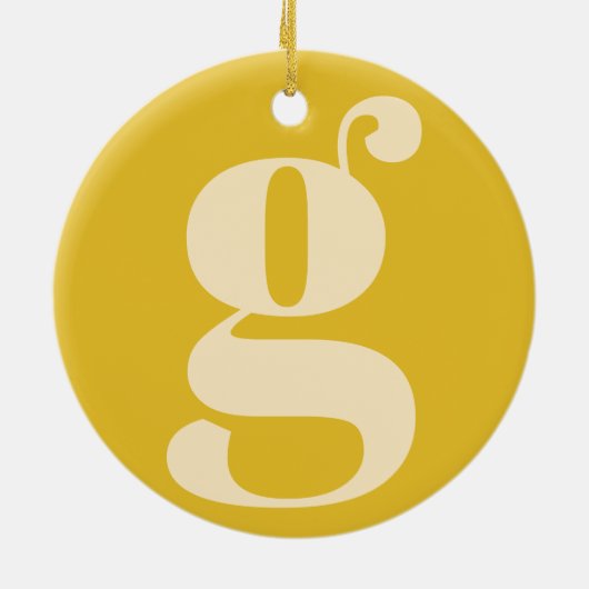 Moderne monogram Initiaal Letter Pastel Yellow Cre Keramisch Ornament (Achterkant)