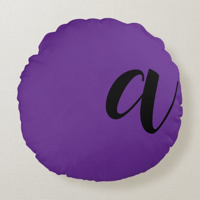 Moderne monogram Initiaal letter Rond Kussen (Voorkant)