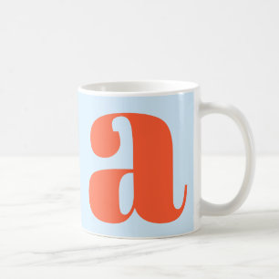 Moderne Monogram Initiaal Letter Zachte Blauwe Ora Koffiemok