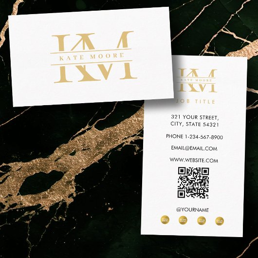 Moderne Monogram Initiaal Letters Professioneel Wi Visitekaartje