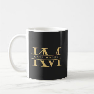 Moderne Monogram Initiaal Letters Zakelijk Zwart G Koffiemok