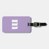 Moderne Monogram Initiaal Lila Pastel Bagagelabel (Voorkant horizontaal)