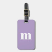 Moderne Monogram Initiaal Lila Pastel Bagagelabel (Voorkant verticaal)