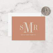 Moderne monogram initiaal met drie letters naam no notitiekaartje (Voorkant / Achterkant in situ)