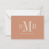 Moderne monogram initiaal met drie letters naam no notitiekaartje (Voorkant)