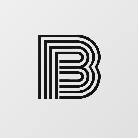 Moderne monogram Initiaal met één letter | Zwart Raamsticker (Vel)