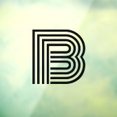 Moderne monogram Initiaal met één letter | Zwart Raamsticker (Vel 3)